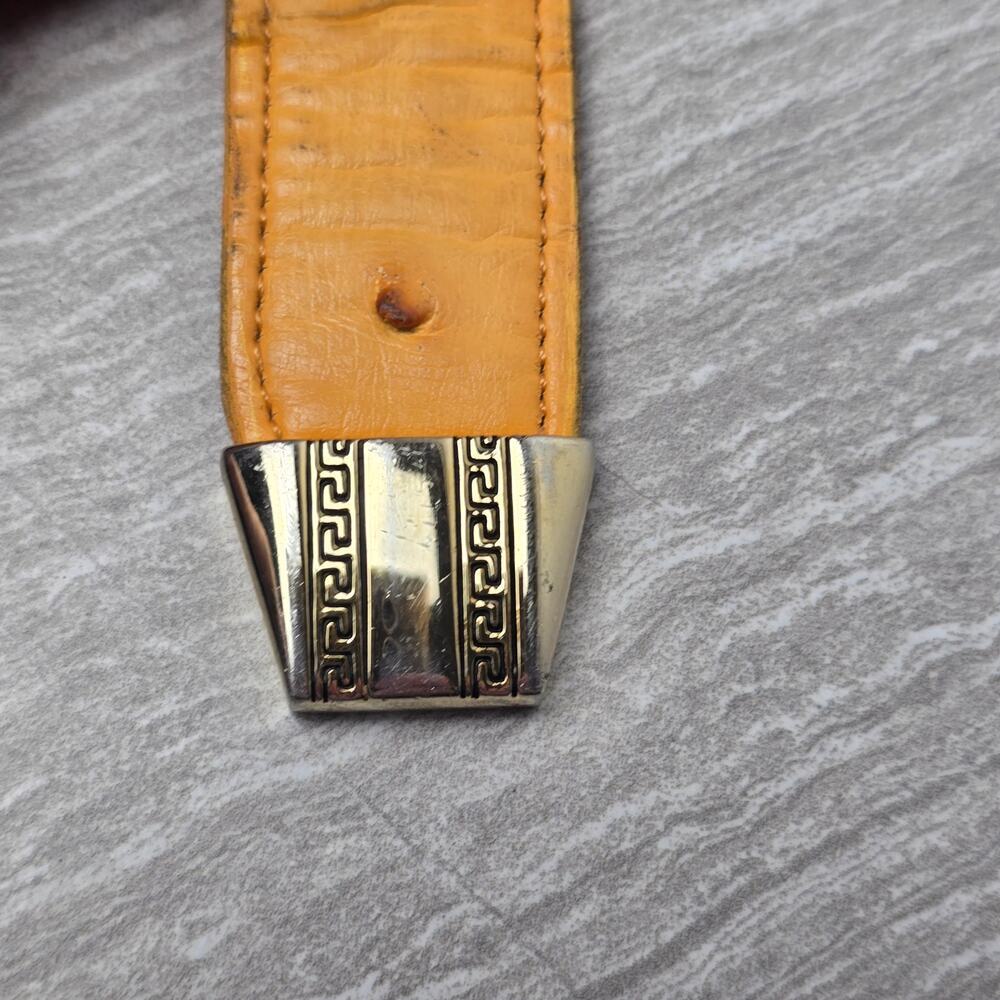 Vintage Versace Ostrich Leater Belt with lion head hinges - Picture 8 of 9